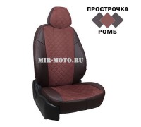 Чехлы на Форд S-Max с 2006-2010 год алькантара шоколадная Ромб с шоколадной экокожей