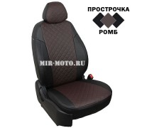 Чехлы на Мазда CX-7 2006-2013 год, цвет черный с шоколадным Ромб