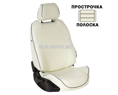 Чехлы на Хонда Цивик 8-выпуск седан 2005-2011 год, цвет белый с белым